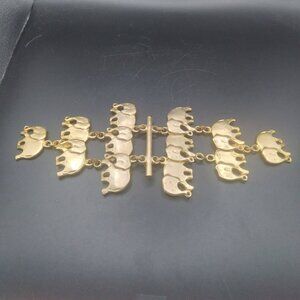signed Ultra Craft Vintage Gold Tone Elephant Shoulder Brooch